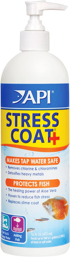 API STRESS COAT Aquarium Water Conditioner 16-Ounce Bottle by API