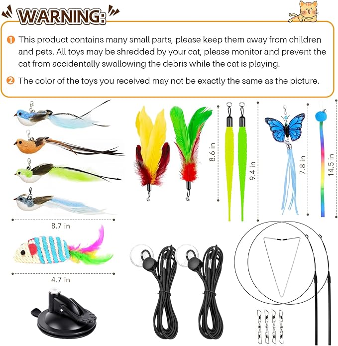HONGDDY Interactive Bird Simulation Cat Toys，4 in 1 Cat Toys - Image 6