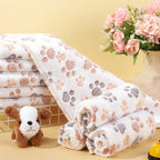 Chumia 40 Pcs Blankets Soft Fluffy Fleece Washable Pet Dog Sleep mat Paw Print - Image 4