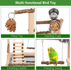 Wontee Bird Playground Wooden Bird Perch Stand Ladder Swing - Image 3