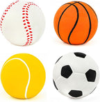 CHIWAVA 4 Pack 2.4" Squeak Latex Puppy Dog Toy Ball Sports Balls Sets Fetch - Image 5