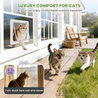 Cat Door for Window, 4 Locking Modes for Safety Cat Window Door, Fits 14"-24" - Image 8