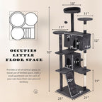 Heavy Duty Cat Tree Tower, Cat Condo, Hanging Ball, Light Grey - Image 6