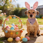 ARING PET Easter Dog Bandanas, Cute Purple Colorful Eggs Pet Bandana Scarf - Image 4