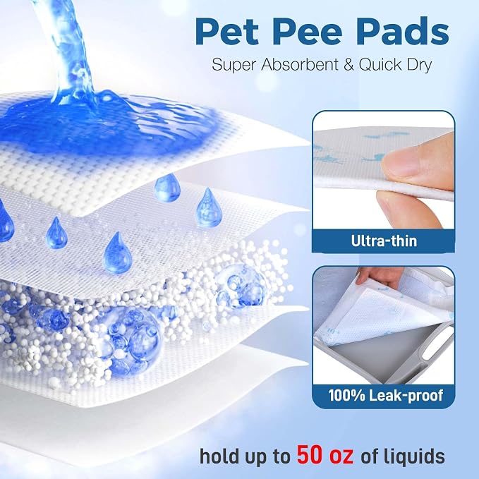 Cat Pads 25 ct Super Absorbent Pet Pee Pads Compatible - Image 2