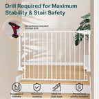 Cumbor 29.2–43" Baby Gate for Stairs, Wall-Mounted, Expandable No Bottom Bar - Image 4