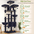 Globlazer Cat Trees and Towers for Multiple Adult Cats, 82-inch XXL Tall Cat - Image 2