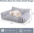 Cute Cat Couch Bed for Indoor Cats, Fluffy Pet Cat Sofa - Image 5