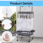 2PCS Bird Cage Seed Catcher, Nylon Adjustable Elastic Bird Cage Net Cover Skirt - Image 3