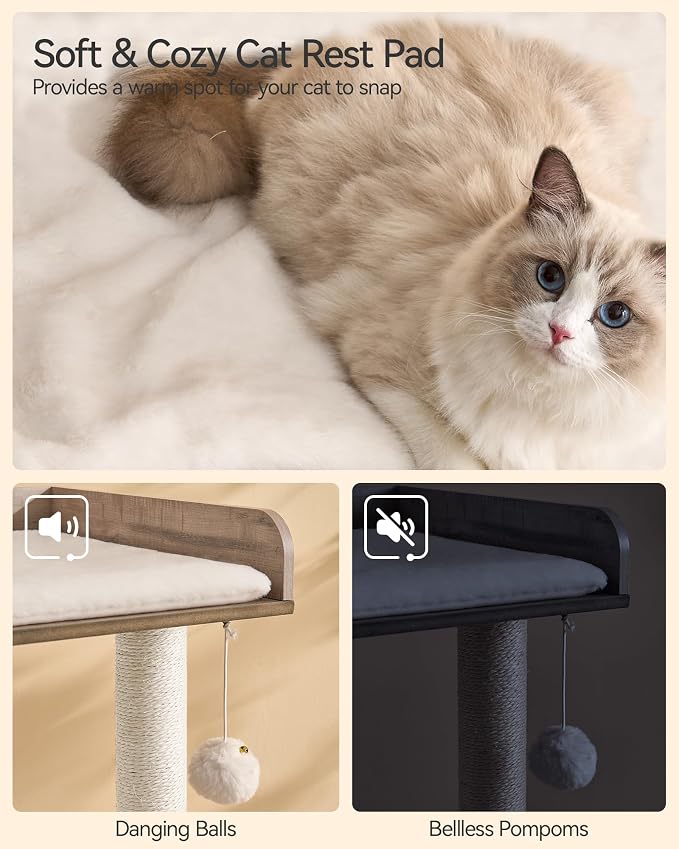 FourFurPets 43.7" Cat Tree, Modern Cat Tree Tower, Cat Tower - Image 6