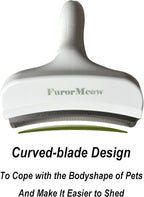 Pet Deshedding Tool with Curve Blade, Cat Grooming Brush, Tight V-shaped Teeth - Image 2