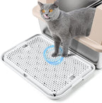 Large Cat Litter Box Step Mat, 16.5"x11.2" Cat Ramp Stairs, Cat Litter Catcher by Bartuke