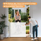 Retractable Baby Gate for Stairs, Automatic Tension, One-Hand Operation - Image 7