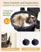 Globlazer Heavy Duty Cat Tree, 74in Sturdy Cat Tower - Image 4
