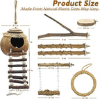 7PCS Bird Perches, Coconut Nest Hut - Image 2