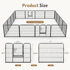 DUMOS Dog Playpen Indoor, Metal 24 Inch 16 Panels Foldable Pet Fence - Image 2