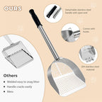 Cat Litter Scoop Deep Shovel, Detachable Long Handle Litter Scooper, Metal Cat - Image 4