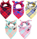 Small Dog Bandanas -5PCS Birthday Gift Puppy Bandana Vibrant Color Plaid by Gofshy