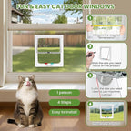 Cat Door for Window, 4 Locking Modes for Safety Cat Window Door, Fits 14"-24" - Image 7