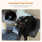 70.8" Tall Cat Tree for Large Cats, 2 Top Perches, Big Condo, Large Hammock - Image 4