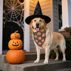 ADOGGYGO Halloween Dog Bandanas 2 Pack, Reversible Pumpkin Ghost Scarf - Image 3