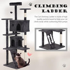 Heavy Duty Cat Tree Tower, Cat Condo, Hanging Ball, Light Grey - Image 5