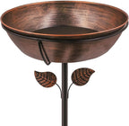 3" Deep Metal Bird Bath for Outdoors, Removable 13" Dia Bowl by OUISJYER