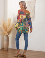 YESNO Women Christmas Sweater Graphic Printed Oversized Pullover Sweaters - Image 4