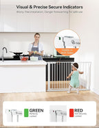 COMOMY 30" Tall Baby Gate for Stairs Doorways, Fits Openings 29.5" to 46" Wide - Image 4