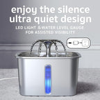 Veken Innovation Award Winner Stainless Steel Cat Water Fountain, 95oz/2.8L - Image 5