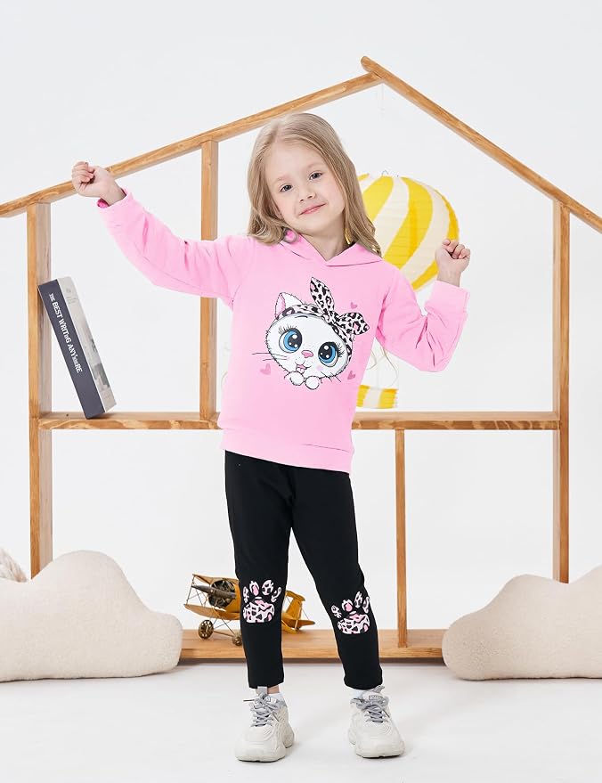 Toddler Baby Girls Clothes Long-sleeve Tie Dye Hoodie Sweatshirt Pants Hooded - Image 2