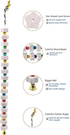 2 Pack 27 Inches Extra Long Bird Chewing Toy, Parrot Beak Grinding Calcium Stone - Image 4
