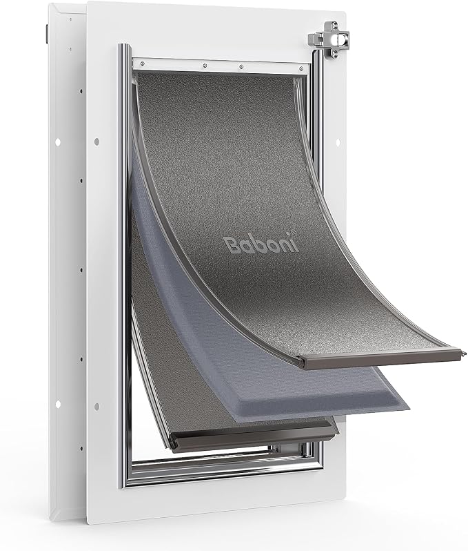 Baboni 3-Flaps Pet Door for Interior and Exterior Doors, Steel Frame and by Baboni