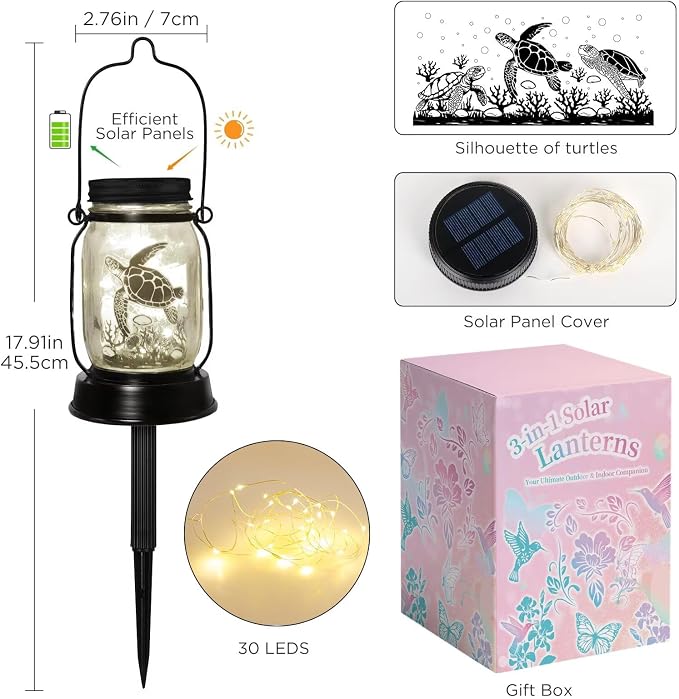 kyoryuger Sea Turtle Gifts for Women/Men Turtle Lovers Solar Lantern Mom - Image 7