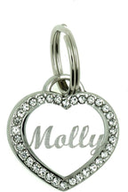 Custom Engraved Personalized Stainless Steel Small Heart Rhinestones Dog Cat by Yippo+Accessories