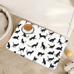 Funny Black Cat Dog Food Mat, Absorbent Pet Feeding Mat by Unknown