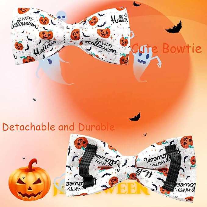 Halloween Dog Collar, Pet Collar Bow Pumpkin Pet Collar Girl Boy Bow Dog - Image 4