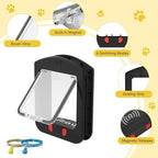 Cat Door for Interior Door and Exterior Door, 4 Way Locking Cat Door - Image 2