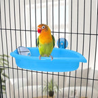 Wontee Bird Bath Box with Mirror Portable Parrot Hanging Bathroom Bathing Tub - Image 3
