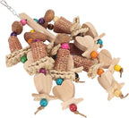 Wooden Bird Chew Toy, Edible Nuts, Vibrant Design, - Image 6