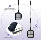 PINVNBY Cat Litter Scooper, Long Handle Litter Sifter Scoop - Image 3
