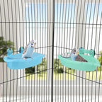Wontee Bird Bath Box with Mirror Portable Parrot Hanging Bathroom Bathing Tub - Image 2