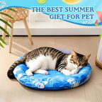 Pet Cooling Mat for Cats and Small Dogs, 20.1'' x 20.1'' Thickened Round Blue - Image 8