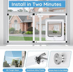 Sliding Cat Door for Window, Fits 32"-37" Width Window, 2-Min Install | - Image 5