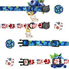 Elegant little tail 2 Pack Cat Collar- Blueberry Cotton Breakaway Cat Collars - Image 3