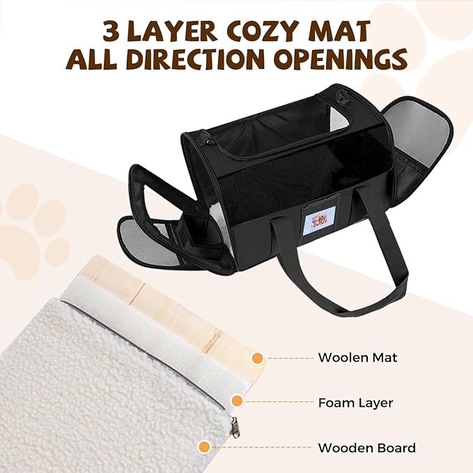 Cat Carrier Soft for Pets Up to 15 Lbs, Cat Travel Bag - Image 5