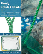 Pawfly Aquarium Fish Net with Braided Metal Handle Square Net with Soft Fine - Image 4