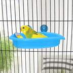 Wontee Bird Bath Box with Mirror Portable Parrot Hanging Bathroom Bathing Tub - Image 2