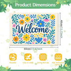 Spring Pet Feeding Mat 24" x 16" Colorful Welcome Floral Design Non Slip Dog - Image 5