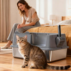 Stainless Steel Cat Litter Box, Open Top High-Sided Metal Litter Box - Image 8